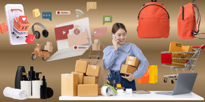 A collage of different product categories.