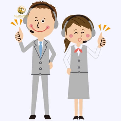 Sellwander commitment to satisfaction featuring happy customer support service.